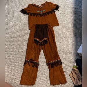 Brown Fringe Two-Piece Costume Set